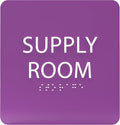6" X6" Supply Room Sign - ADA Compliant Tactile Graphics Grade 2 Braille Text Acrylic Door Wall Signs - Stocking Tracking Monitoring Storage Room Sign for Office, School, Warehouse