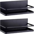 Magnetic Spice Rack Refrigerator Side Magnetic Spice Rack Kitchen Magnetic Shelf Magnetic Fridge Shelf Perfect Space Saver for Kitchen/Apartment 2 Pack (Black)