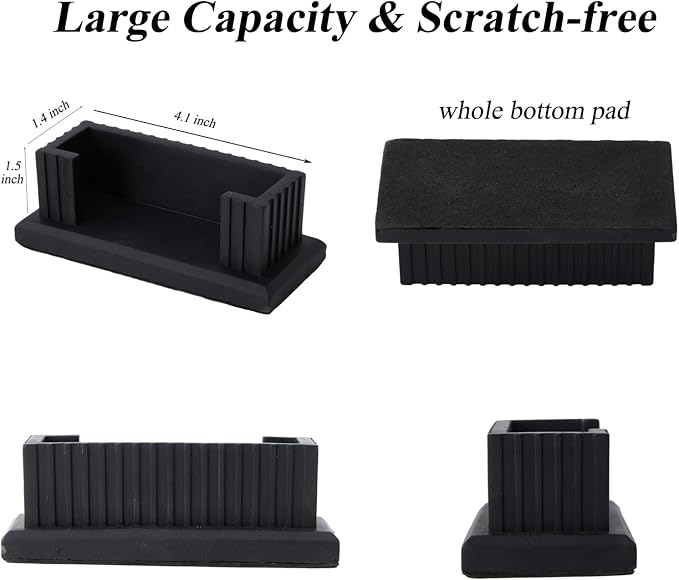 Concrete Business Card Holder Desk - Business Card Display Stand - Black | Handmade- Durable, Sturdy- Modern Industrial & Fluted Minimalist Aesthetics