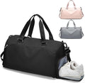 Gym Bag for Women with Shoe Compartment Lightweight Travel Duffle Bags Carry on Bag Overnight Weekender Duffel Bag with Wet Pocket Personal Item Travel Bag Tote Bag Workout Dance Bag Black