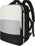 Taygeer Travel Backpack for Women, Business Bag with Water Bottle Pocket | Airline Approved Carry on Backpack with Shoe Compartment, Laptop Bag for Women Men Weekend Gym Business, Beige Gray Black