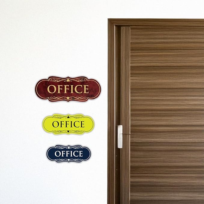 All Quality Designer Office Sign | Easy Installation - Black - Medium (10 Pack)