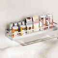 19.69Inch Spice Rack Organizer, SUS304 Stainless Steel Wall Mount Spice Rack Storage Basket, Kitchen Racks, Nail-Free Installation