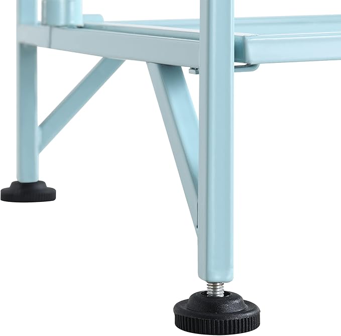 Convenience Concepts Xtra Storage 3 Tier Folding Metal Corner Shelf, Sea Foam