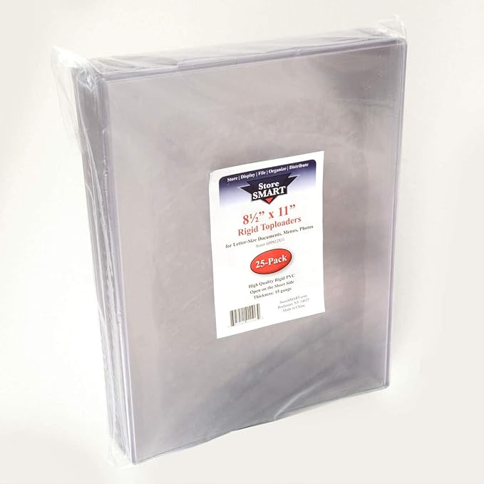 StoreSMART - Rigid Print Protectors 25-Pack - 8 1/2" x 11" - Top Loaders - HPP812X1125