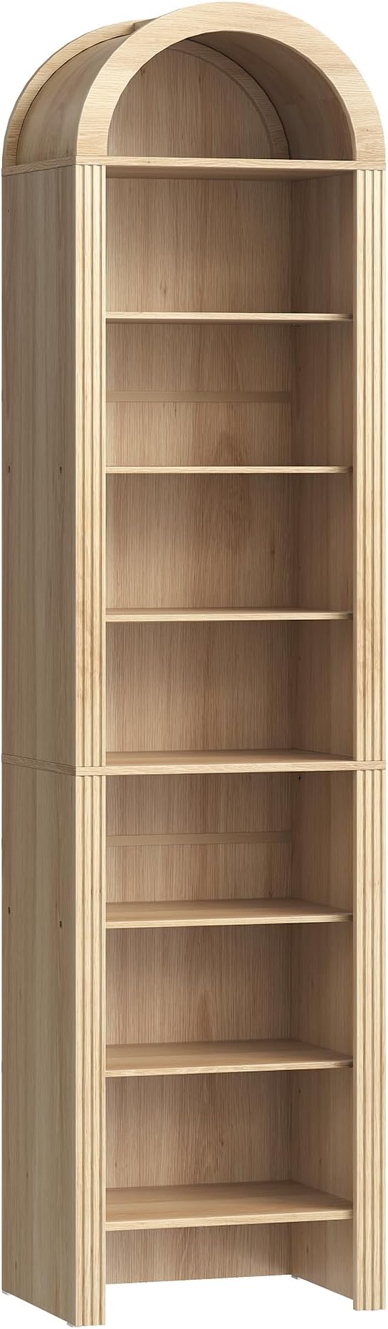 CHOEZON 71" Tall Arched Shoe Cabinet, 8-Tier Shoe Storage Cabinet, Shoe Rack with 3 Adjustable Shelves, Freestanding Shoe Organizer for Entryway, Foyer, Hallway, and Living Room, Natural MSC04NL