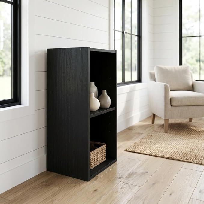 Furnifact Blackwood Bookcase with Elegant Wooden Design, Space-Saving Compact Storage, Durable Wood Material for Modern Home Office and Living Room