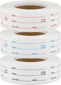 3 Rolls 1500 Pieces Removable Food Labels, 1 x 2 Inch Date Stickers for Freezer, Refrigerator Food Containers - Easy to Write
