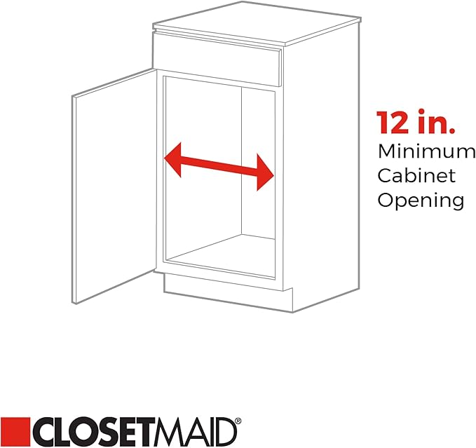 ClosetMaid 11 in. Pull Out Cabinet Organizer, 2 Tier, Heavy Duty, Slide Out Pantry Shelves Drawers for Kitchen, Bathroom, White