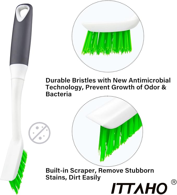 2 Pack Grout Cleaning Brush, Groove Gap Scrub Brush Set, All Purpose Indoor Outdoor Crevice Washing Tools for Window Track, Shower Door, Kitchen, Sink, Baseboard, Corner