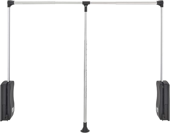 Rev-A-Shelf 35"-48" Pull Down Adjustable Side Mounted Closet Rod with Telescoping Handle for Custom Closet Systems, Min Opening Width of 35", Chrome, CPDR-3548