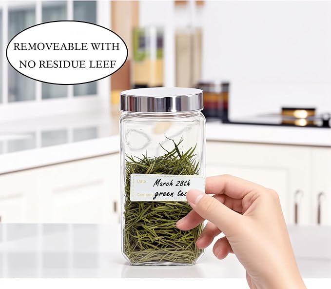 Freezer Labels 375pcs - 3"x1" Self-Adhesive Removable Food Labels | Write-On Waterproof & Oil-Proof Tape for Containers, Meal Prep & Pantry Organization (3 Rolls, 3 Colors) | BPA-free waterproof stickers leave zero residue. Safe for freezer, microwave ...
