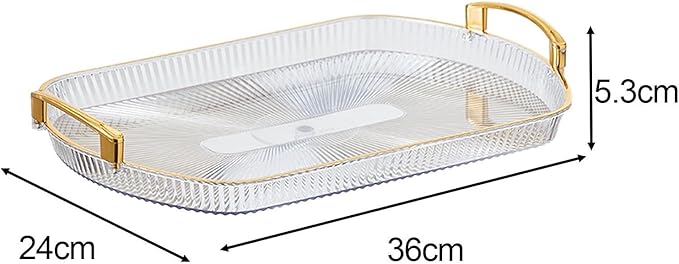 Nordic Metal Bottle and Jewelry Storage Organizer Rack with Rectangle Vanity Tray for Home Office Decor