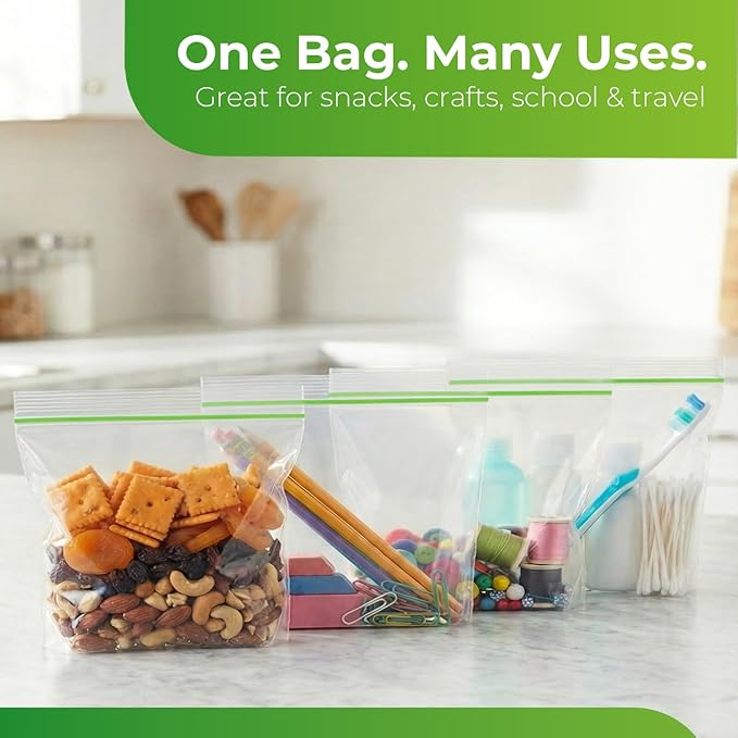 Sandwich Bags 150 Count Resealable, Super Strong Zipper 5.9" x 6.7" Size Perfect For School, Work and Lunch Prep Reusable Sandwich Bags