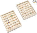 Small Jewelry Tray Set Velvet Ring Organizer Mini Jewelry Drawer Organizer Stackable Jewelrys Organizers Earrings Display Tray Storage Insert Holder for Box Drawer Dresser (Modern)