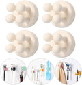 iBetterLife 4Pcs Self-adhesive Hooks Holders - Mounted to Wall Mirror for Clipping & Hanging Toothbrush Razor Towel Key Plug Cable, Utility Holder for Kitchen Bathroom Home Office Dorm Room Essentials