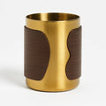 MultiBey Gold Pencil Holder Cup, Luxury Walnut Pen Holder Metal Organizer Small Vase, Offices Stationery Makeup Brushes Holder Decoration Desk Accessory for Office Home | Offices Stationery Makeup Brushes Pen Cup Decoration Desk Accessory for Office Home