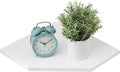 Corner Wall Shelf, Solid Oak Wood White Floating Corner Shelf Organizer with Wire Hole Small Plant Display for Kitchen Living Room Bedroom