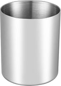 Silver Pencil Holder for Desk,304 Stainless Steel Desktop Pen Holder,Pencil Holder,Pencil Cup,Pencil Pot, Makeup Brush Holder,Stationery Organizer