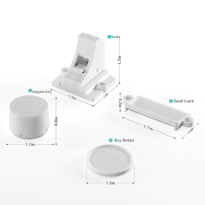 Vmaisi Adhesive Magnetic Locks for Cabinets & Drawers (40 Locks and 4 Keys) | Keeps dangerous things away from kids