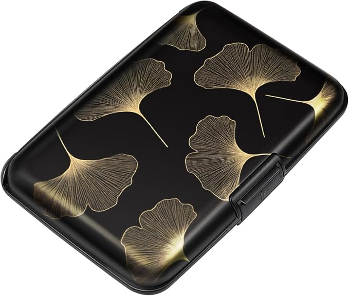 Coco Rossi Credit Card Holder RFID Aluminum Small Mini Wallet Women | Metal Wallet, Business Cards Holder, ID Case, Slim Sleeves, Womens Girls Gift, Carry Proof Wallets for Travel, Ginkgo
