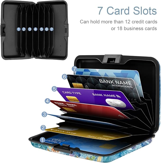 Coco Rossi Credit Card Holder RFID Aluminum Small Mini Wallet Women | Metal Wallet, Business Cards Holder, ID Case, Slim Sleeves, Womens Girls Gift, Carry Proof Wallets for Travel, Sea Turtle