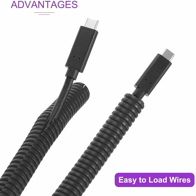 DMiotech 20ft Wire Loom Split Tubing 1/2 Inch(12.7mm) ID, Cord Protectors from Pet Flexible Conduit Cable Management for Office Home Garden, Black