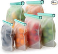 【Upgrade】Cadrim Reusable Extra Thick Silicone Food Storage Bags - 6 Packs Zipper Freezer Bags For Marinate Meats Sandwich, Snack, Cereal,Fruit Meal Prep, Leakproof, Dishwasher-Safe Lunch Storage Bags
