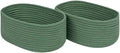 CubesLand Cube Shelf Closet Storage Rope Cotton Baskets Bins Set 2 | Woven Basket for Organizing/Storage,Long-lasting &Skin-friendly Toy Storage Basket Bin,Stylish Room Decor ,Green