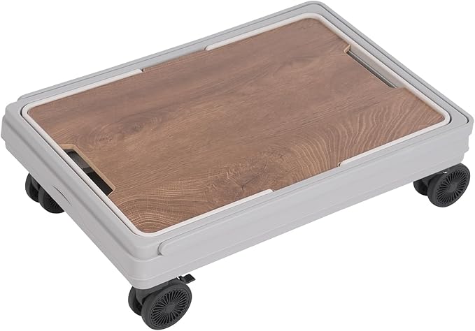 Collapsible Storage Carts, Movable Utility Cart, Camping Storage Bins, Multi-Functional Storage Trolley w/Wheels, Storage Handcart for Kitchen/Bedroom/Office for Books/Toy/Tools (Grey)