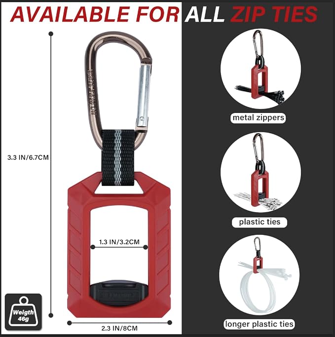 MELOTOUGH 2pcs Zip Tie Holder,Zip Tie Organizer for Zipties Arrangement, Cable Tie Holder Multi-Purpose Indoor and Outdoor Use（Red）