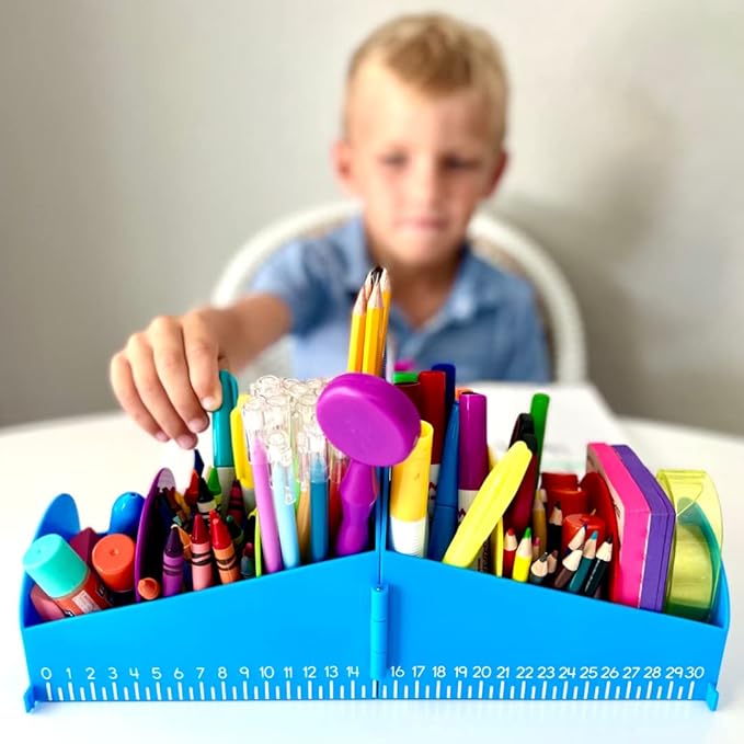 Hand2Mind Junior Flexible Modular Desk Organizer - Top Organizer with Pencil Holder, Teacher & School Supplies