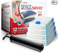 Spacesaver Variety Vacuum Storage Bags for Comforters, Blankets & Clothes – Sealed Compression Bags with Hand Pump – Space Saver Bags for Bedding,Travel & Organization - 3S, 3M, 3L & 3XL - Pack of 12