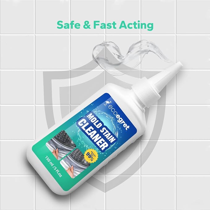 Mold Stain Remover Gel (5 Fl Oz), Multifunctional Mold Stain Remover, Heavy Duty Stain Gel Cleaner for Front Loader Washing Machine Seal, Bathroom Grout, Shower, Caulk