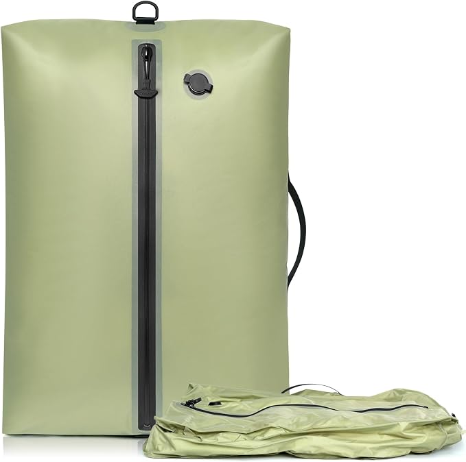 BAGAIL TPU Vacuum Bag for Travel, Reusable Compression Bag with IPX8 Waterproof Zipper, Save Space for Suitcase, Backpack and Carry on (Beige, ExtraLarge, No Pump)