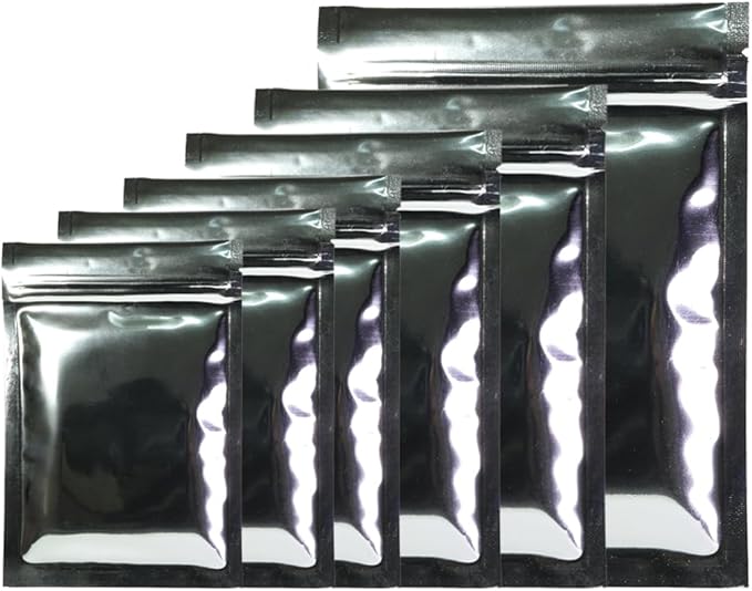 100PCS Customized Resealable Mylar Bag Foil Flat Packaging Bag with Tear Notch,Single-Color Printing for LOGO,QR Code,Text (Silver, 18 * 26CM/7.1"*10.2"-100PCS-One Color Print)