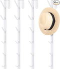 Tandefio 4 Pack 13.8" Over The Door Hook Hanger Comes with 6 Hooks from Large to Small Metal Extra Long Over The Door Hooks Hanger for Hats Rack Coat Scarf Purse Bags Scarf Keys and More (White)