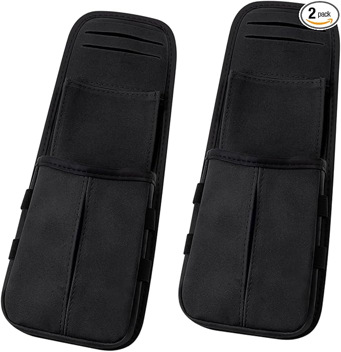 HANSSHOW 2PCS Car Seat Storage Bag Multi-Pocket Seat Side Hanging Organizer Bag for Phone, Wallet, Glasses, Tissue, fit for Tesla Model 3/Y/Juniper/S/X Most of Cars, SUVs, Trucks Accessories (Black)