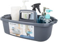 Large Cleaning Supplies Caddy Portable Shower Basket Supply Organizer with Handle Plastic Bucket Tool Storage for Bathroom, Bedroom, Kitchen, College Dorm, Garden, Dark Gray