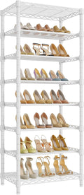 VIPEK S1 Shoe Rack, 8-Tier Metal Durable Shoe Organizer, Heavy Duty Large Capacity Up to 24 Pairs, Adjustable & Detachable Shoe Shelves for Entryway/Bedroom/Closet, Holds Up to 544 lbs, White
