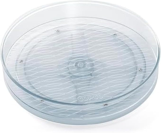 Copco 9 Inch Lazy Susan Turntable Organizer - Clear Plastic Rotating Cabinet Organizer for Kitchen, Pantry, Refrigerator, Bathroom, and Countertop Storage