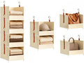 DIMJ Hanging Closet Organizer - 4-Tier Modular Hanging Shelves with Zippers Hooks, Collapsible Baskets for RV, Dorm, Small Spaces, Fabric Storage Bins for Clothes, Handbags