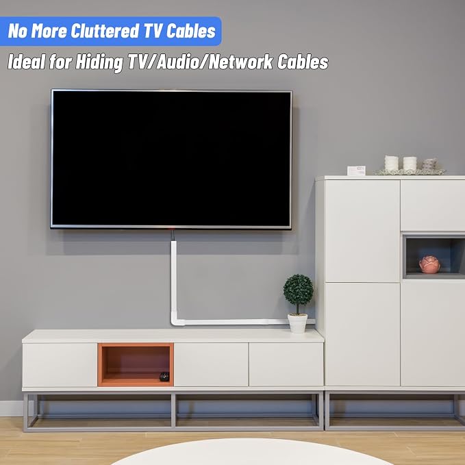 Cable Raceway Kit 628 Inch Cord Cover Channel Paintable Wire Hider | L15.7 x W0.95 x H0.55in Cable Concealer, Hide TV Wires & Power Cords, Wall Mount Cord Management for Home Office