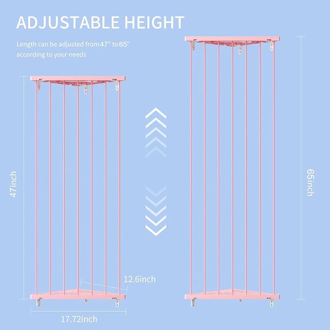 Stuffed Animal Storage Shelf Organizer(Patented) - Corner Stuffed Animal Holder Length Adjustable - Wall Plush Storage for Nursery Playroom Bedroom Kids Room (Pink+Light, Standard)