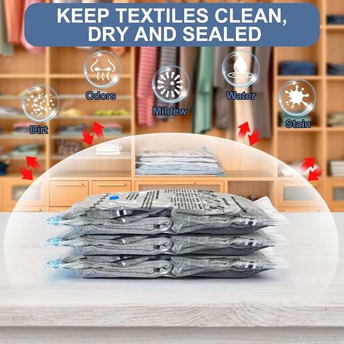BoxLegend Vacuum Bag Vacuum Storage Bag Travel Vacuum Reusable Garment Bag for Clothing Duvets Bedding Pillow Wool Blankets