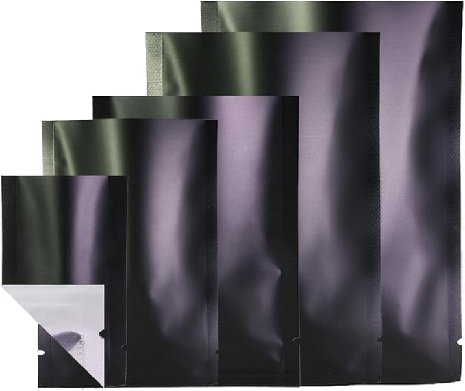 100PCS Customized Mylar Heat Seal Bags,Open Top Clear Packaging Bag with Tear Notch, Single-Side Printing for Logo/Text/QR Code (Black, 7 * 10CM/2.8"*3.9"-100PCS-One Color Print)