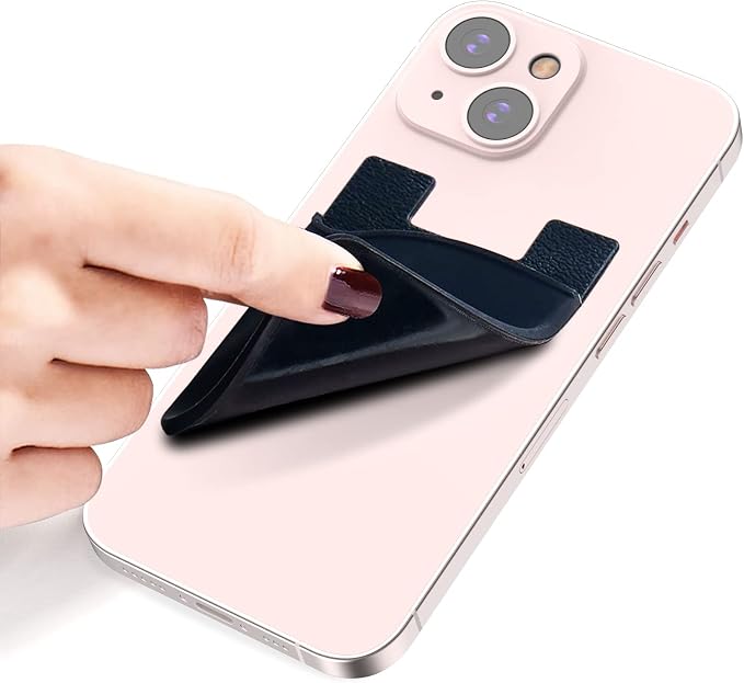 SHANSHUI Phone Card Holder, 10 PCS Cell Phone Wallet, Strong Adhesive Sticker Credit Card Holder Stick on Compatible for iPhone, Android & Most Smartphones