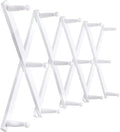 SKOLOO Hat Rack for Wall with 14 Hooks, Solid Wooden, Modern, Expandable Coat Rack Wall Mount for Coats, Hats, Bags, Baseball Caps, White