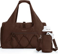 BAGSMART Gym Bag for Women, Lightweight Duffel with Shoe Compartment, Tote Bag with Wet Pocket for Yoga Travel, Chocolate