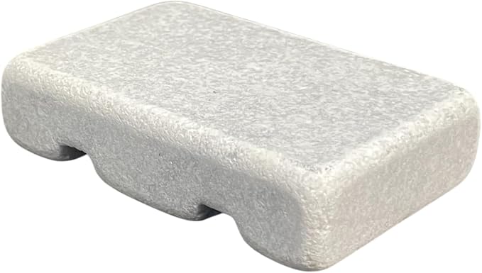 Cord Holder – Tumbled Marble Cable Tidy, Double | Handmade tumbled white marble cord holder keeps charging cables tidy on your desk. Weighted, non-slip. Double slot.